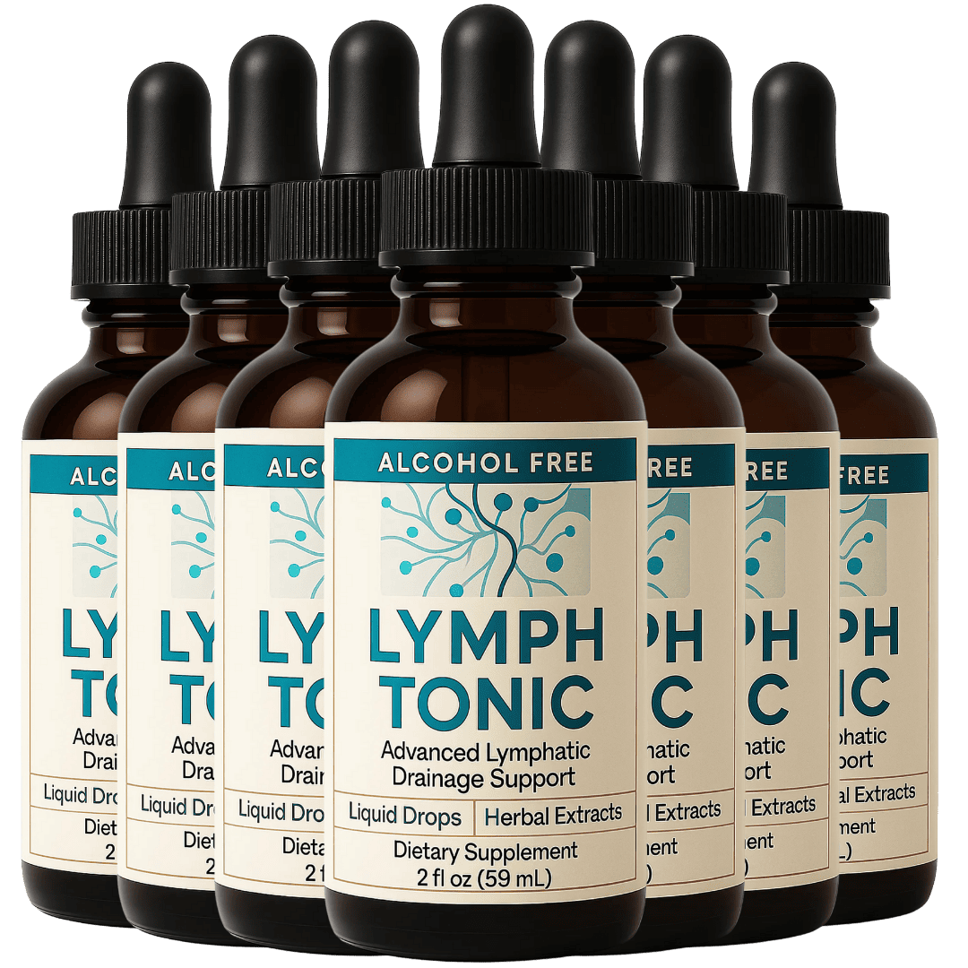 Lymph Tonic advanced lymphatic drainage support liquid drops bottles pack, alcohol-free herbal supplement for circulation, fluid balance, and detox support